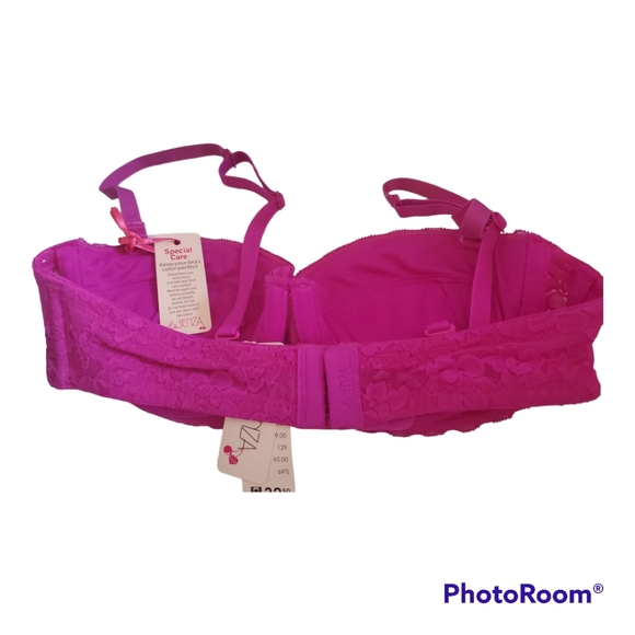 LA SENZA Magenta Purple Sequin Demi Push Up Bra - Size XS, 32A - Picture 3 of 4